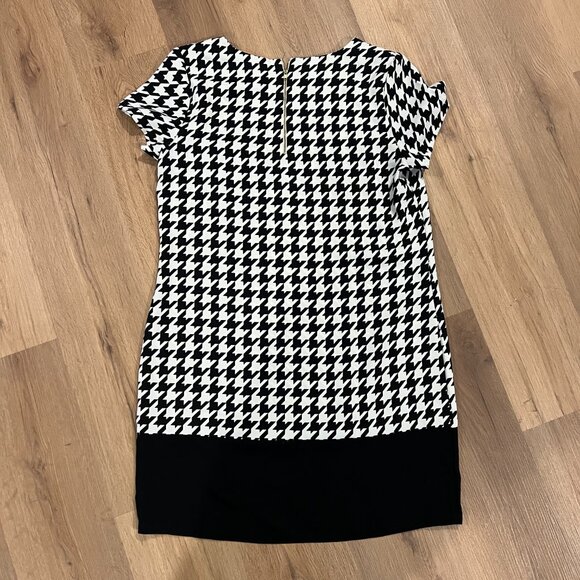Cynthia Rowley Black White Houndstooth Dress Size 12 - Picture 6 of 7